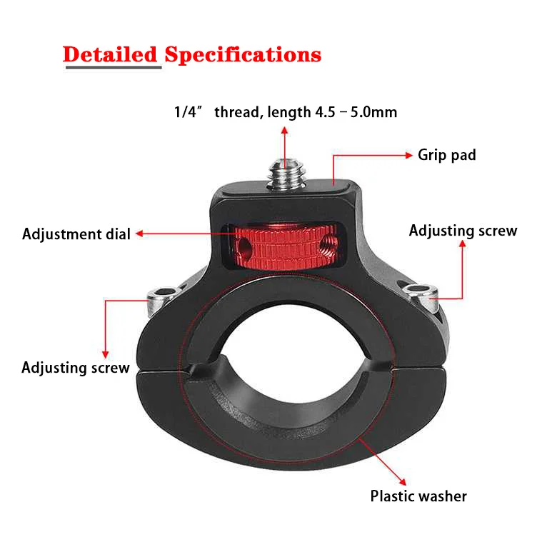 Bike Clip Mount with 1/4" Screw for Insta360 X5 X4 X3 Ace Pro Gopro 13 12 DJI Action 4 Sports Camera Gimbal Bracket Accessories view 4
