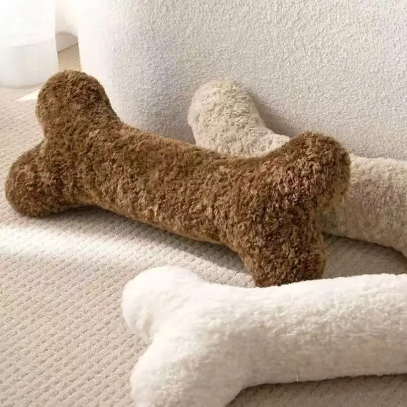 Nordic Style Bone-shaped rectangular Cushion Faux Camel Down Living Room Sofa Throw Pillow girl's Leg Hug Sleep Nap Pillow