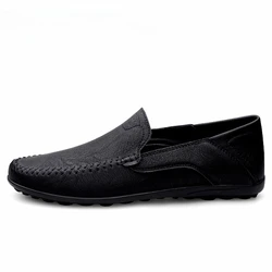 Genuine Leather Men Shoes Casual Formal Mens Loafers Moccasins Luxury Brand Italian Breathable Slip on Male Boat Shoe Size 46 47