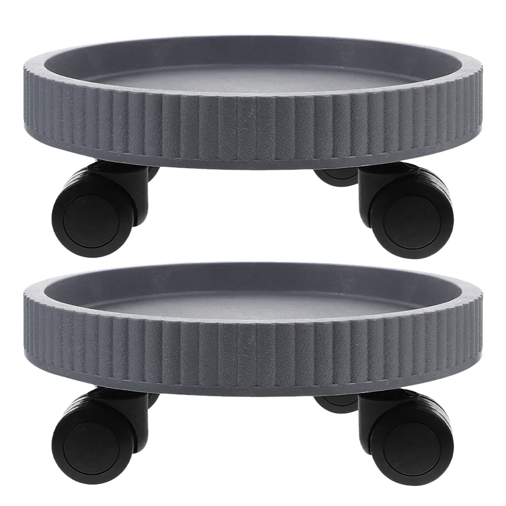 

2 Pcs Equipment Mobile Planter Tray Flower Pots on Wheels Dolly with Casters Plastic Flowerpot Stands