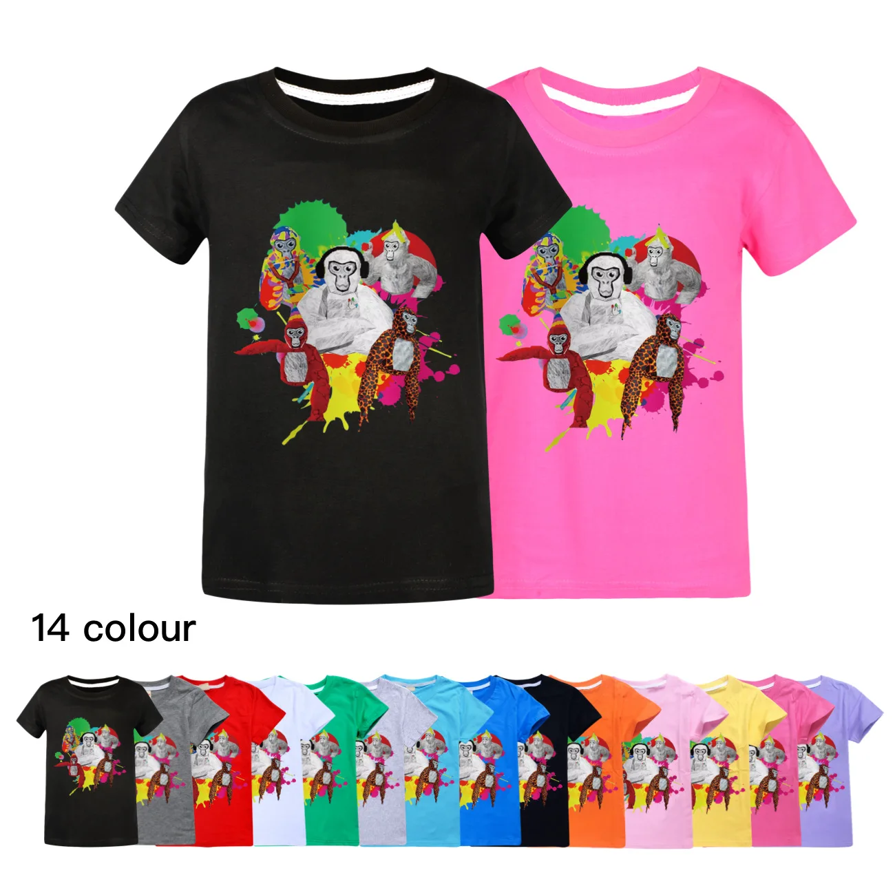 

New VR Game Gorilla Tag T Shirt Kids Cartoon Casual Tops Teen Boy Summer Clothes Baby Girls Fashion Short Sleeve Cotton T-shirts