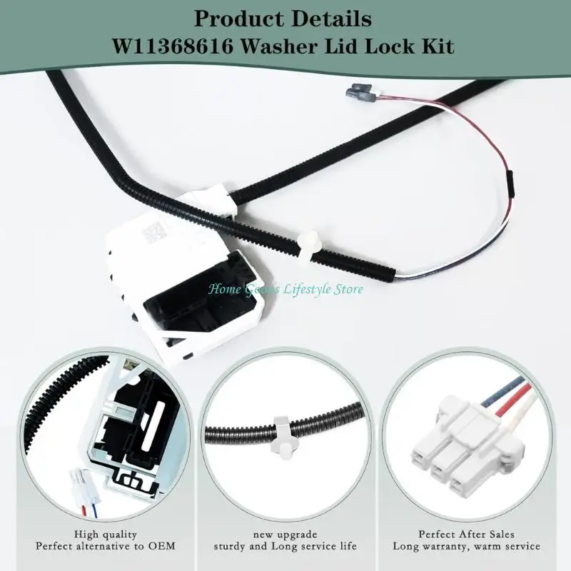 E74E Clothes Washer Lid Lock WH08X32657 Washer Machine Lid Lock Switches and Wire Harness Replacement Washer Lid Lock Asembly