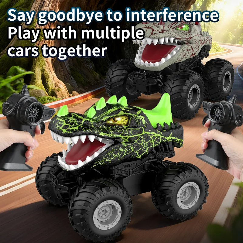 Cool Stuff Toy Car Regalo divertente: modello di auto telecomandata con dinosauro Kawaii, auto da arrampicata fuoristrada Rc, camion dei mostri, giocattoli per bambini