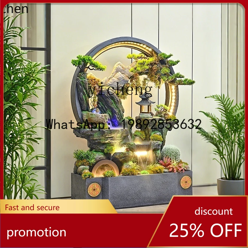 

HT decorative ornaments landscape rockery water curtain wall landscaping store opening entrance lucky gifts decorative ornaments
