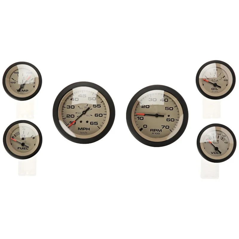 

Sierra International 65485P Sahara 6-Gauge Set Includes Speed Tach Volt Fuel Oil Pressure & Water Temp Gauges
