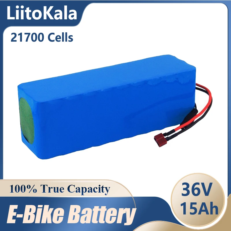 LiitoKala 36V 15Ah battery 21700 5000mah 10S3P battery pack 500W high power battery 42V 15000mAh Ebike electric bicycle BMS XT60