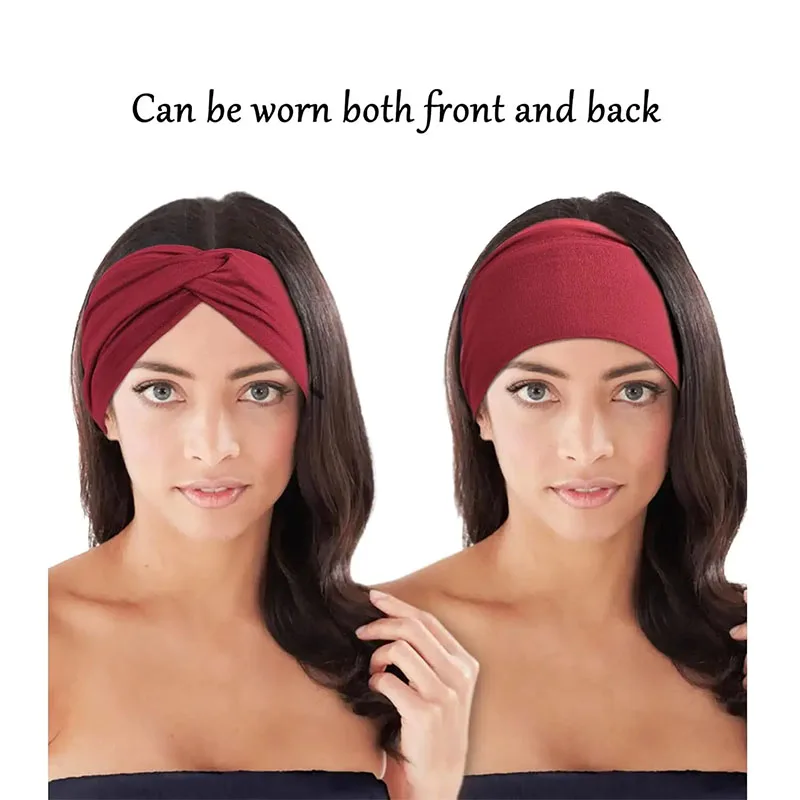 Bohemian European and American Sports Headband Women's Wide Yoga Elastic Running Hair Accessories Headw 1PCS image 2