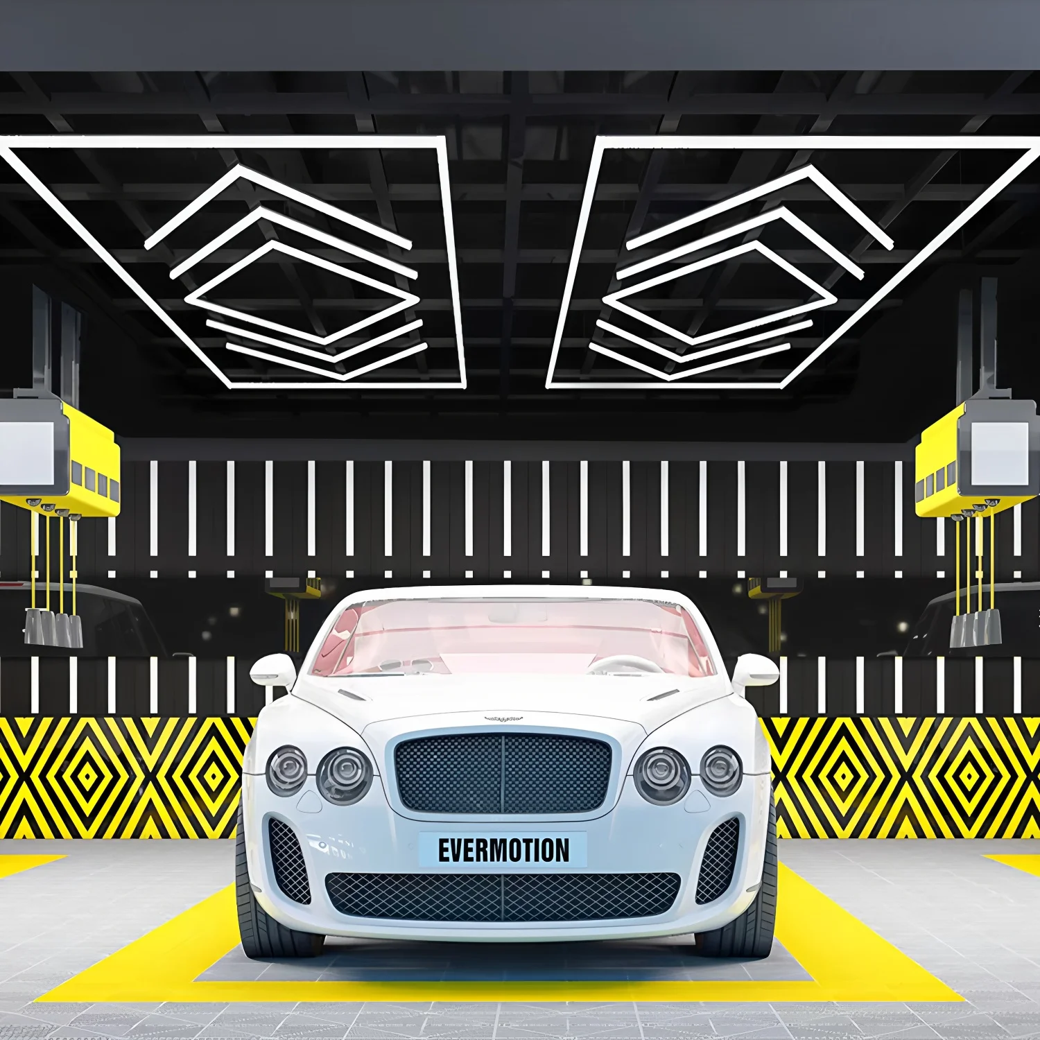 

Hexagon LED Work Light for Garages Car Wash Detailing Emitter RGB Color Waterproof Stylish Honeycomb Style Ceiling Lighting