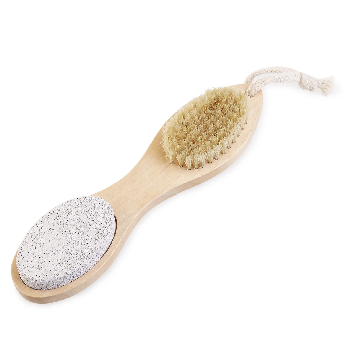 

Foot Exfoliating Brush 4-in-1 Pumice Stone Nail Brush Callus Reducer Wooden Foot File for