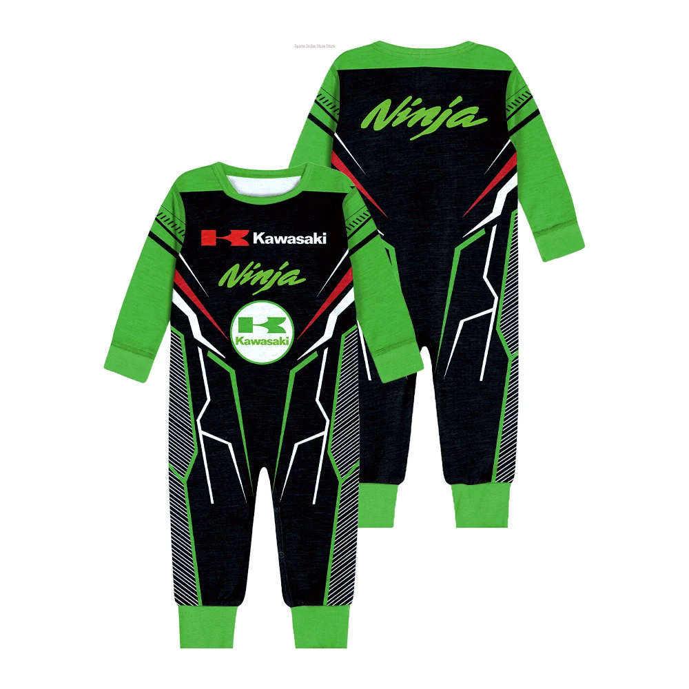 New Spring and Autumn Baby Cotton Jumpsuit Hot Selling 3D Printed MOTO GP Motorcycle Racing Enthusiasts Riding Crawling Clothes