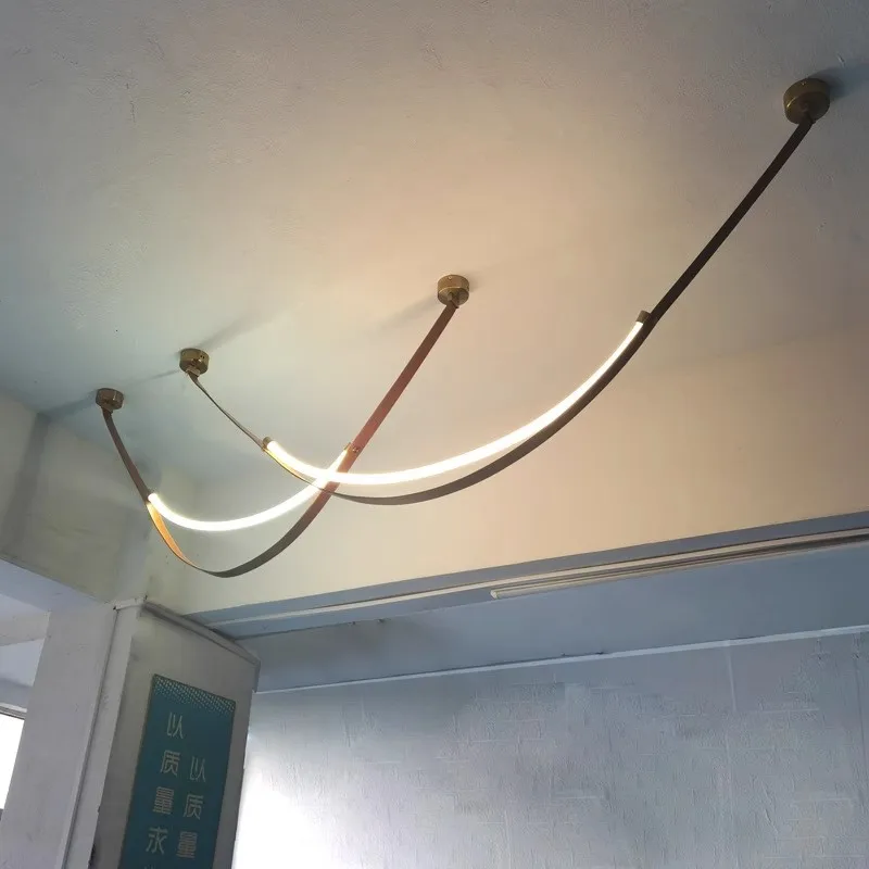 Minimalist belt designer model room living room loft high rise villa staircase dining room pendant light