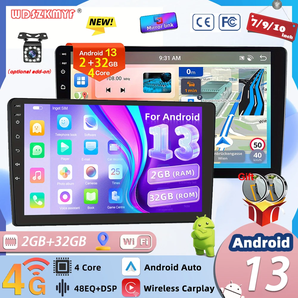

Universal Android 13 Car Radio 7"/9"/10" Autoradio 32G 2 Din WIFI GPS Car Audio Multimedia Player For Hyundai Nissan Toyota Kia