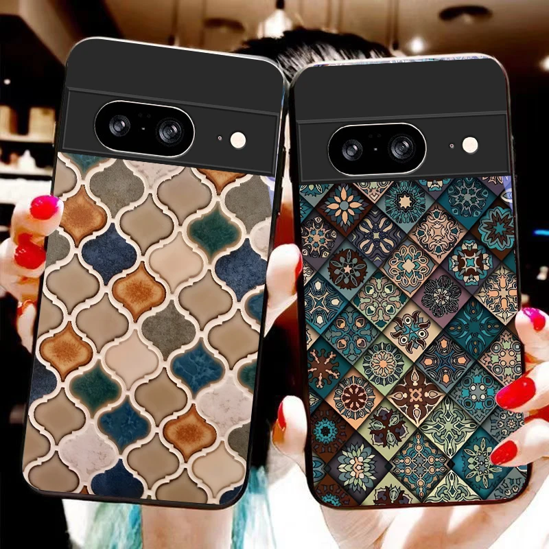 Funda de vidrio negra con patr - Phone Cases Google Pixel 7 reseña y precio