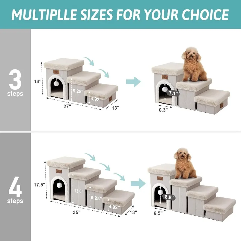 Pet Stairs with Storage or Condo, 17.5