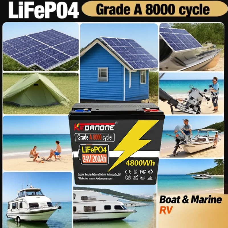 

LIFEPO4 24V 32700 200AH Battery Is Integrated with BMS 200A for RV Solar External Rechargeable Network Lithium Iron Phosphate