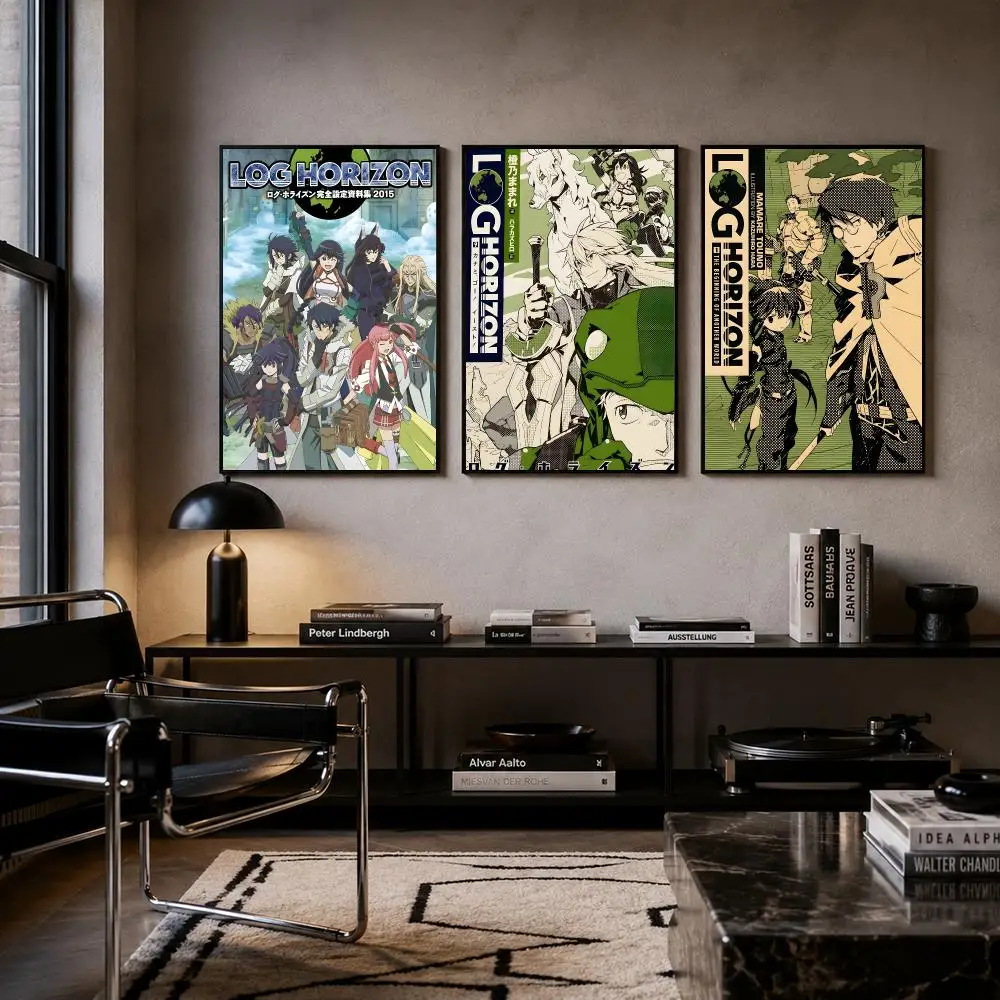 Anime Log Horizon Poster Self-adhesive Art Waterproof Paper Sticker Coffee House Bar Room Wall Decor