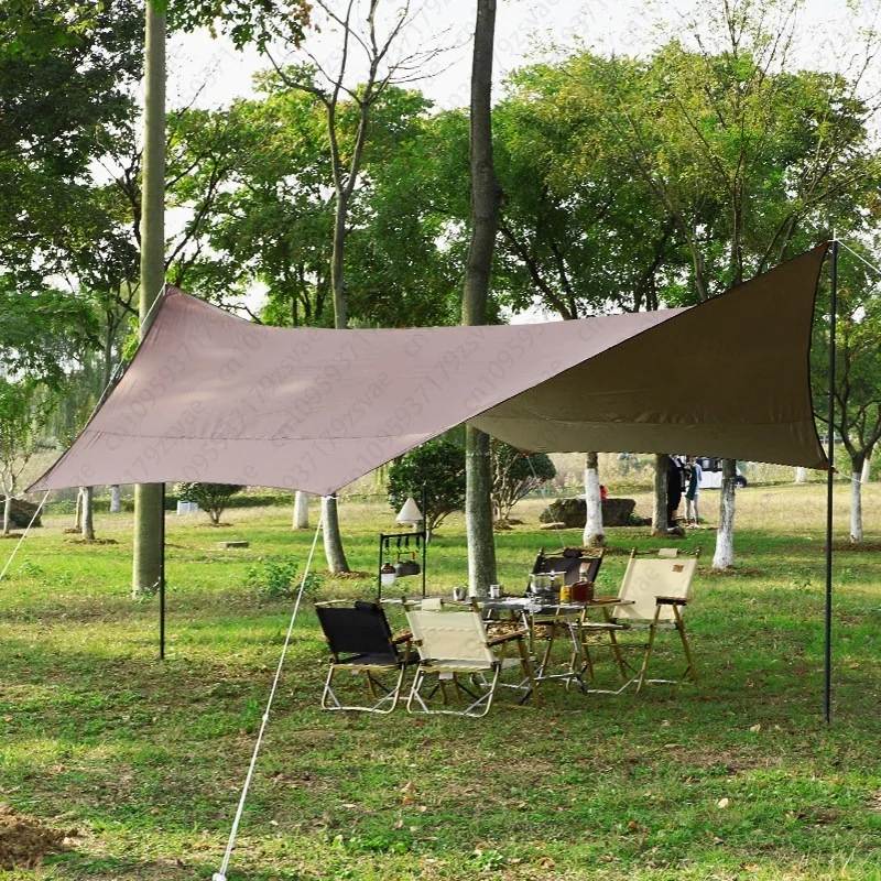 Aluminum pole ultra-light camping rain and sun protection awning tent large canopy