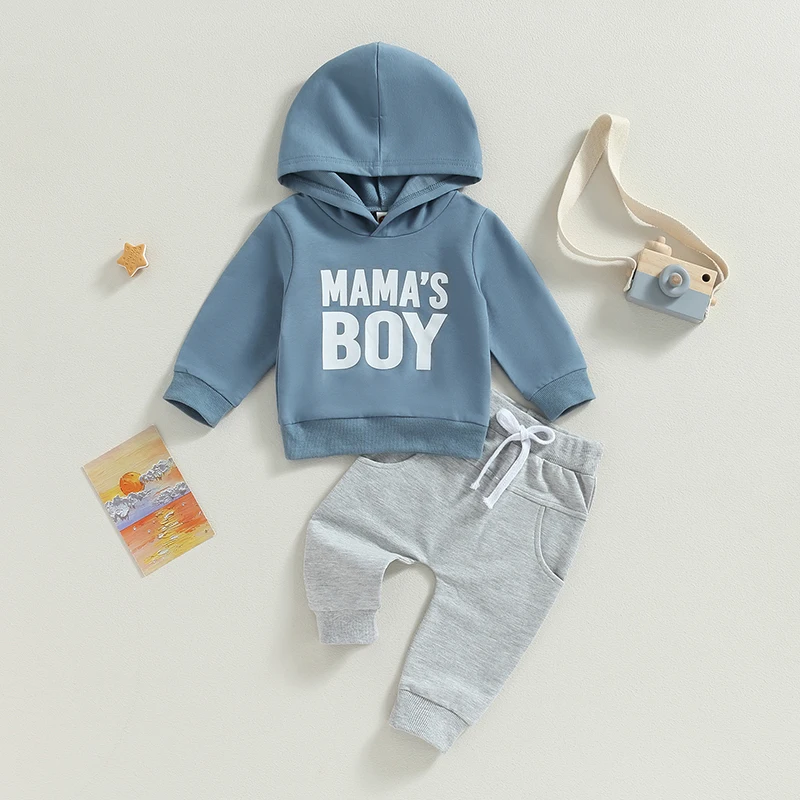 

Toddler Baby Boy Fall Winter Clothes Hoodie Sweatsuit Outfit Letter Print Hooded Sweathirt And Jogger Sweatpant Set