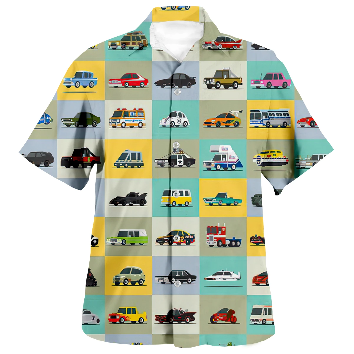 Funny Toy Model Cars 3D Print Anime Shirt Beach Hawaiian Shirt Summer Short Sleeve Shirt Streetwear Oversized 5XL Chemise Homme