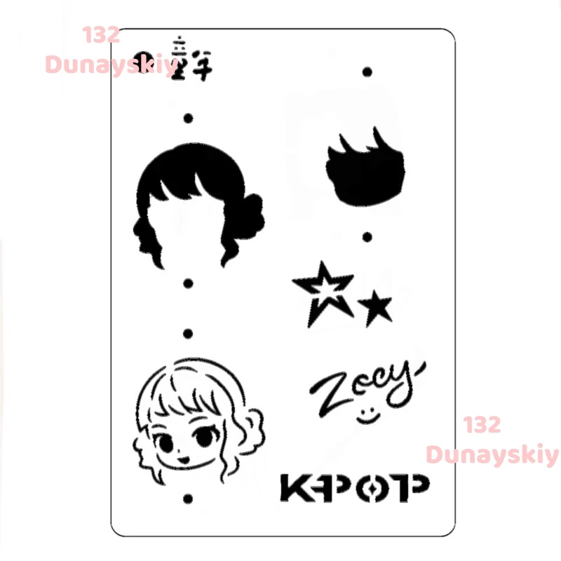 استنسل طلاء الوجه لشخصية الرسوم المتحركة Kpop Huntrix Rumi Mira Zoey مكياج كوسبلاي Kawaii لحفلات الهالوين وأعياد الميلاد #6