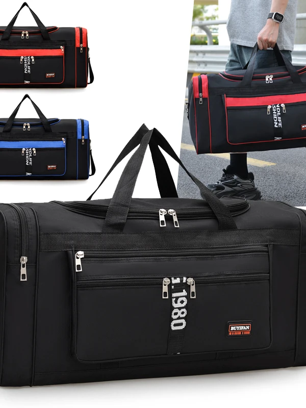 Large Capacity Oxford Cloth Luggage Storage Bag Men's Travel Handbag Moving Work Clothes Bag Durable Sports Style Backpack