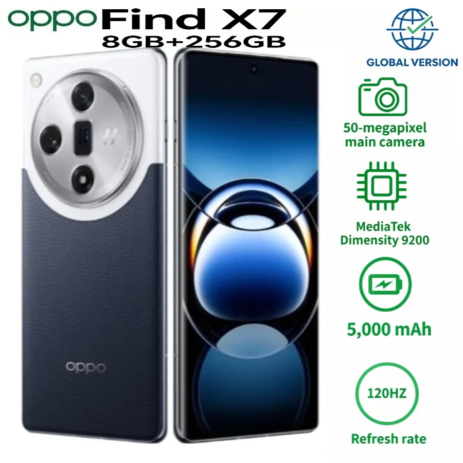 2026 Latest Model OPPO Find X7 8+256GB 5G Smartphone, Global Version,120 Hz refresh rate, 50 MP camera—for sharper photos