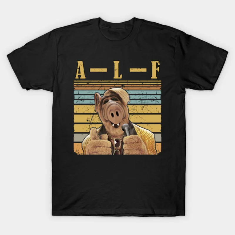 ALF Gordon Shumway Graphic T‑Shirt Unisex 80s Retro Sci‑Fi Comedy Sitcom Melmac Alien Life Form Print Tee Short Sleeve Tops