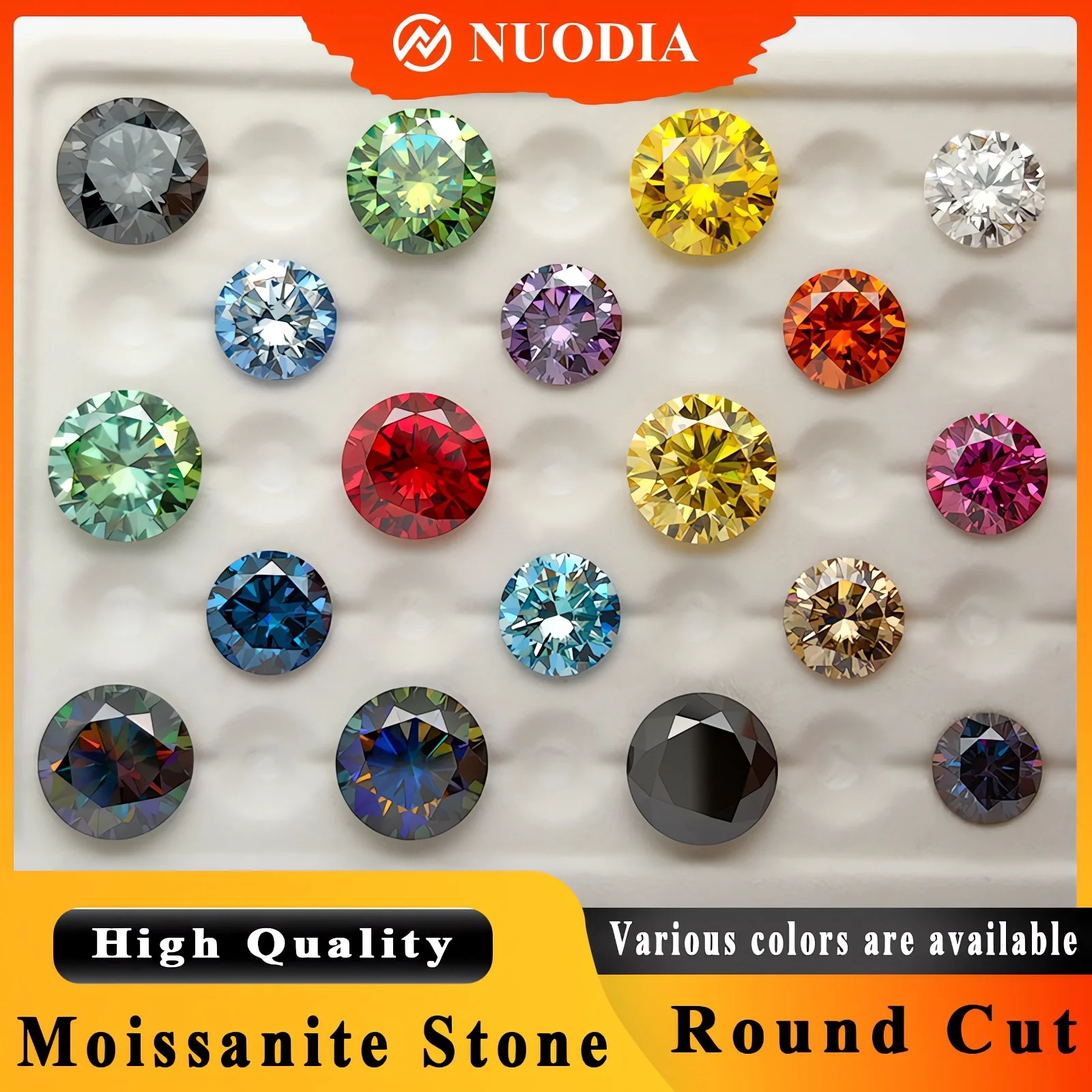 

Royal Purple Sapphire Blue Golden Yellow Pink Yellowish Green Colored Moissanite Loose Stone Round Cut 0.5-5.0ct With GRA VVS1