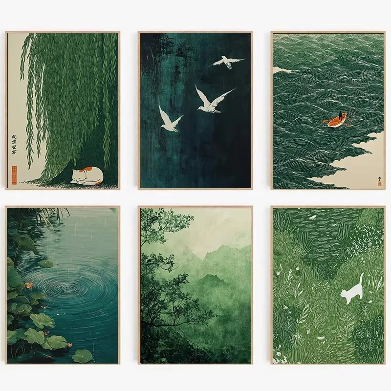 DIY Paint by Numbers Koi Fish Crane Zen Water Waves for Adults Beginner Canvas Forest Japanese Wall Art Home Decor Gift