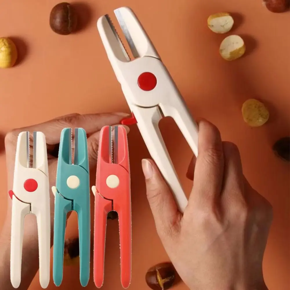 

Шелка для каштанов из нержавеющей стали, нескользящая экономичная зажим для каштанов, многофункциональная удобная ручка, крекер для каштанов