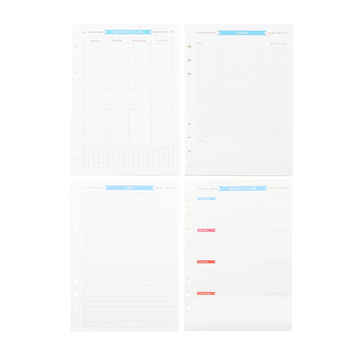 

Loose Leaf Paper A5 Premium Material Monthly Weekly Daily Todo List Fits 6 Ring Planner Notebook Smooth Writing Ideal Daily Use