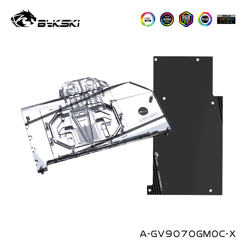 Bykski Full Cover Water Block Serve For Gigabyte Radeon RX 9070 XT GAMING OC 16G Card Cooler With Backplate,A-GV9070GMOC-X