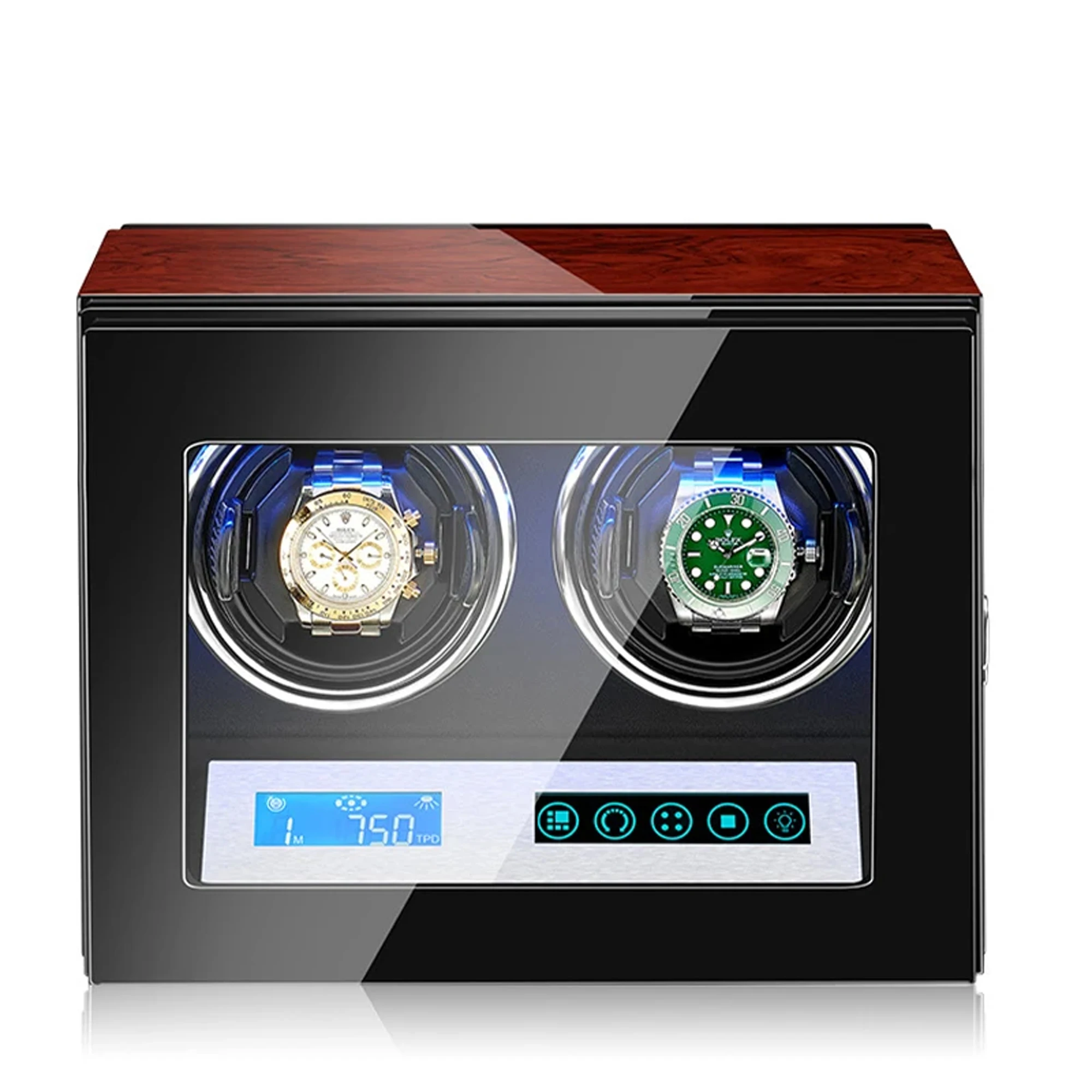 

2-12 Slots Automatic Watch Winder with LED Backlight for Watches