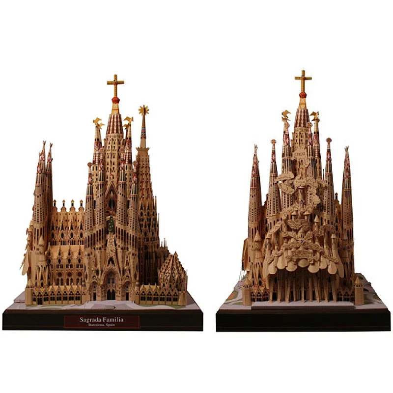 Spanje Sagrada Familia Realistisch 3D-papier Model Huis Papercraft DIY Art Origami Building Tieners Volwassen Handgemaakt Ambachtelijk Speelgoed QD-165