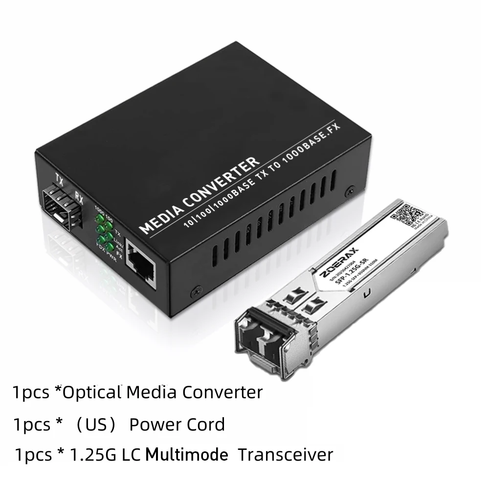 ZoeRax Convertisseur Média Gigabit SFP LC Multimode 5