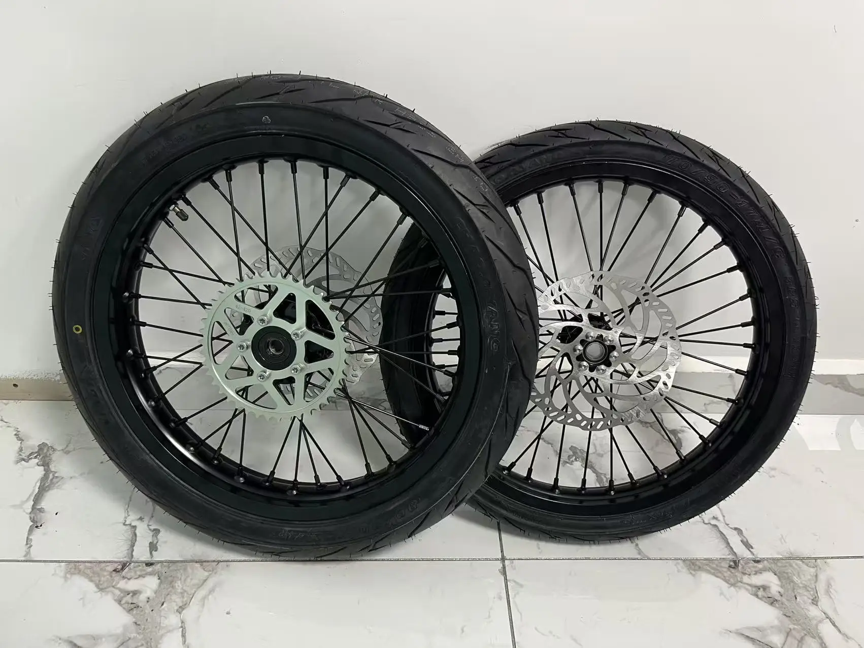 Wheel Set 17inch Supermoto Wheel Electric Dirt Bike Front Rear Rim With Tire For Light Bee X Ebike