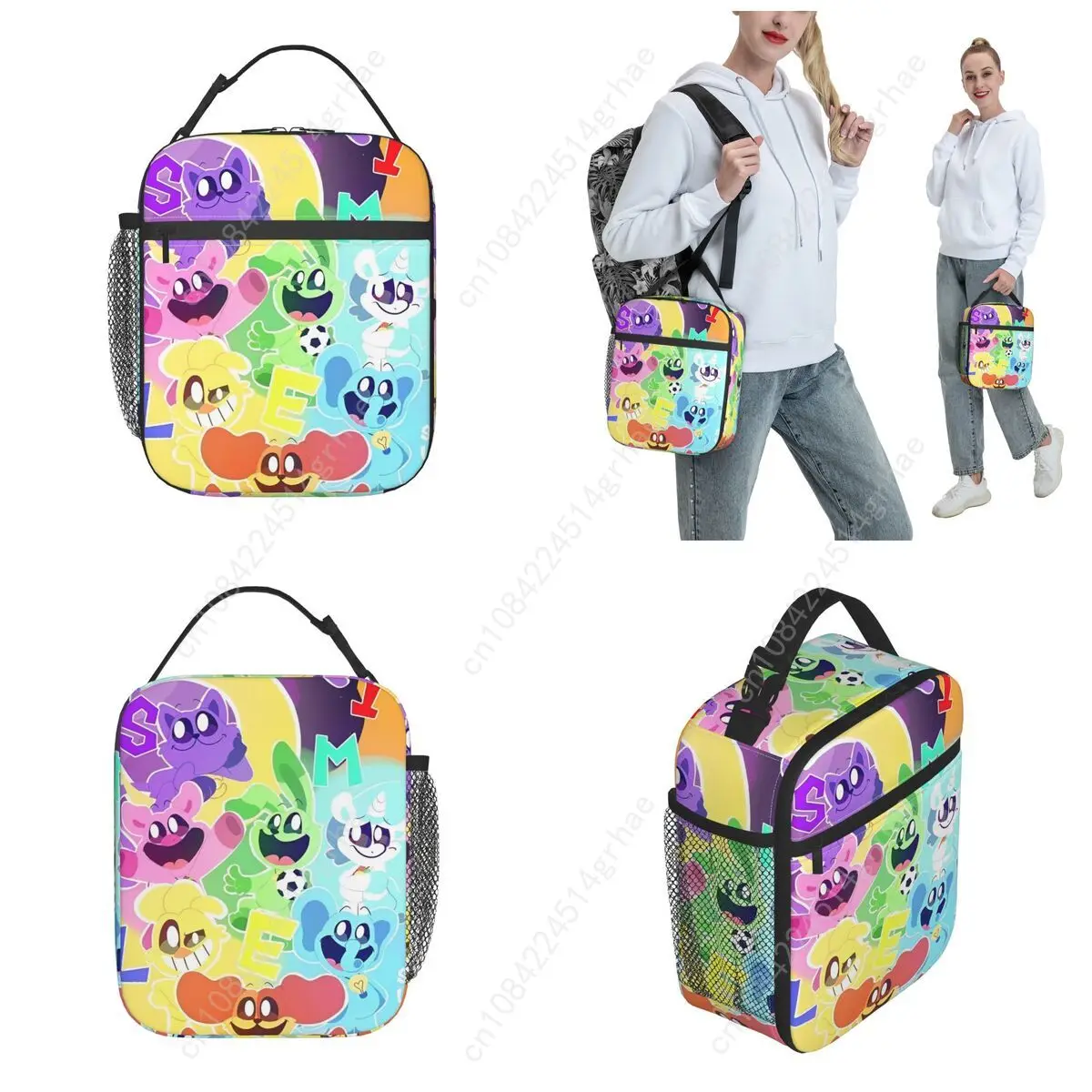 Smiling Critters Accessories Insulated Lunch Tote Bag For Outdoor Food Storage Bag Reusable Thermal Cooler Lunch Boxes