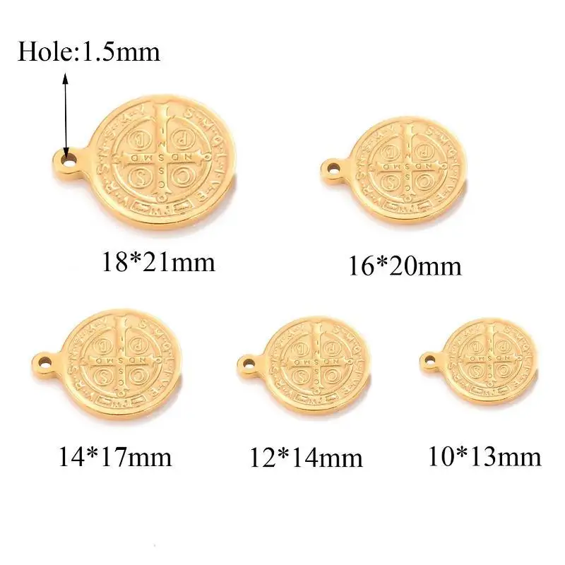 St. Benedict Patron Saint Medal Stainless Steel Skin-Friendly Exorcism  Pendant for Men Women Daily Wearing