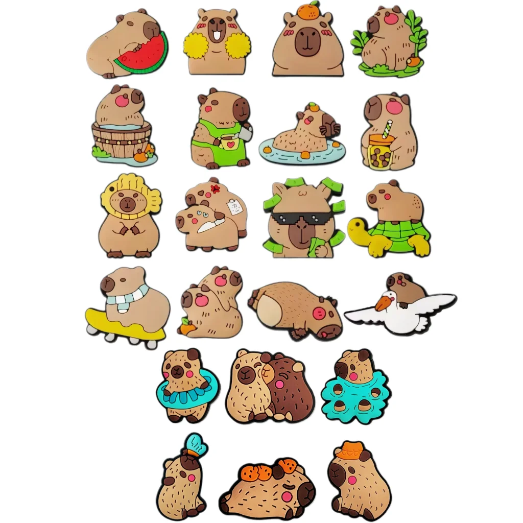 الحيوانات كابيبارا الاسترخاء مضحك الكرتون لطيف الأحذية سحر ل قباقيب الصنادل الديكور إبزيم الحذاء لهدايا حفلات المهرجان