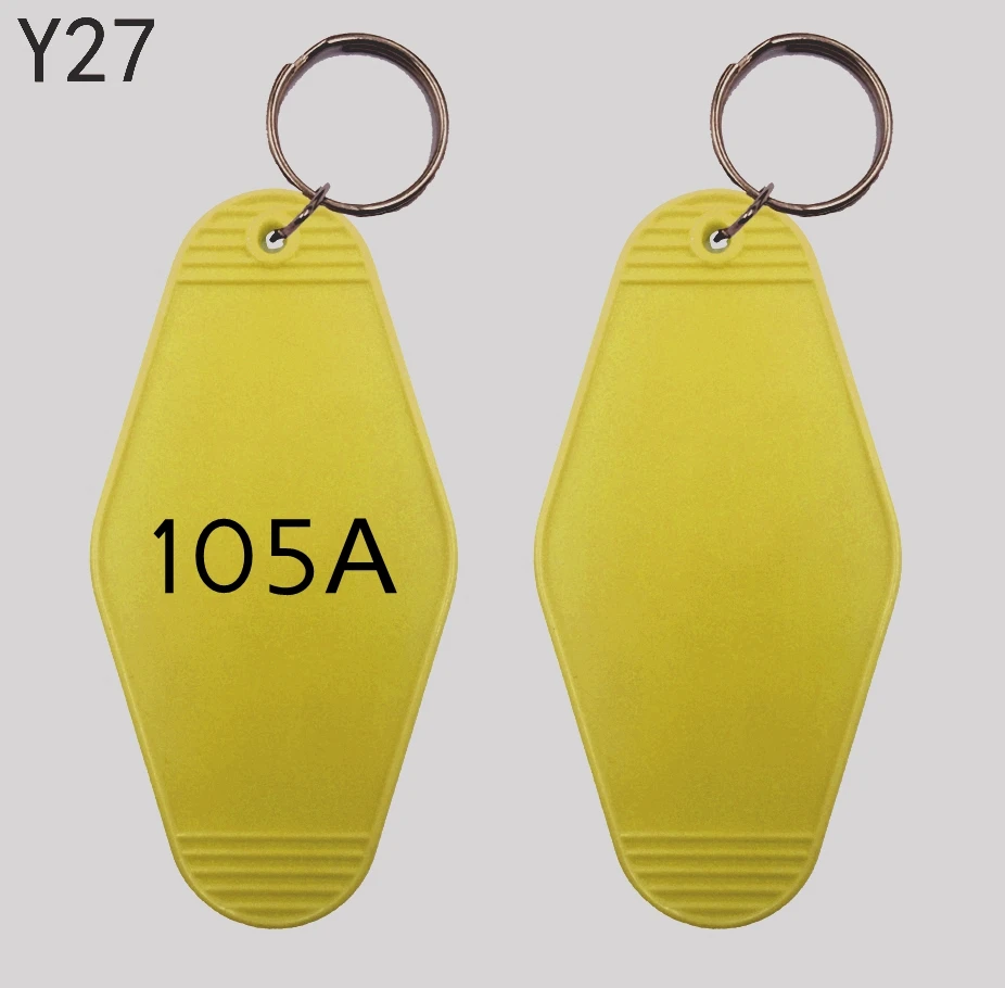 48PCS Custom Logo Free colors  Plastics Hotel Motel Movie Key Chains DIY Tag Pendant Keychain Keyring Mail Box Gifts