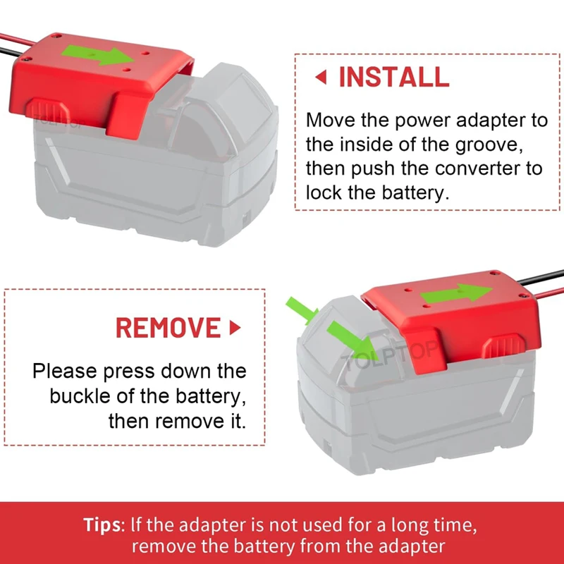 Power Wheels Adapter for Dewalt/Milwaukee 18V Battery Adapter with Connector Fuse Wire Compatible for Peg-Perego Kid Ride-on Toy