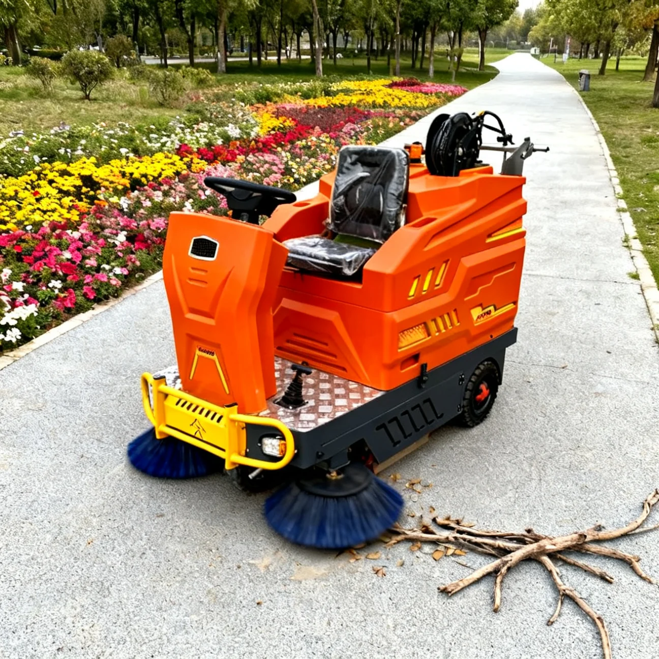 X6 triple-sweep model standard configuration Electric warehouse sweeper industrial street and road surface cleaning machine