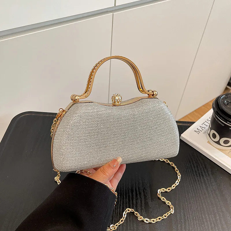 Elegant  Ladies Pink Evening Bags Clutch Women’s Wedding Party Small Handbag Fashion Dinner Purse Silver Bridal Bag Stylish Tote
