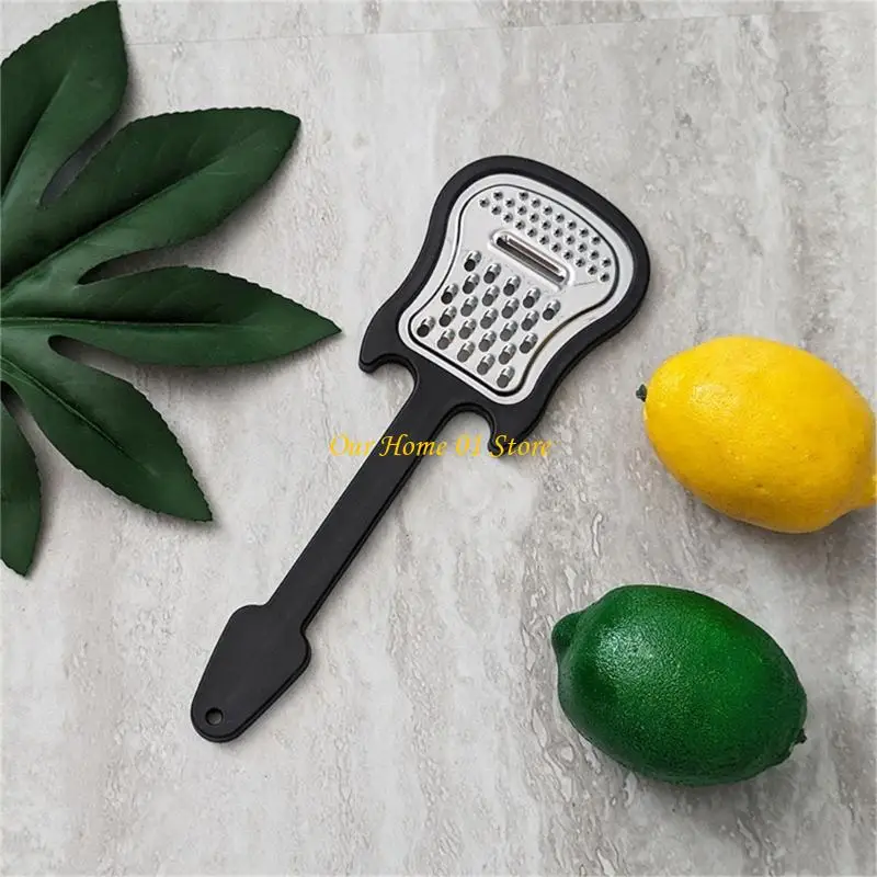 M4YC Sturdy Stainless Steel Cheese Grater Guitar Designs Handheld Shredders with Comfortable Grip for Kitchen Use