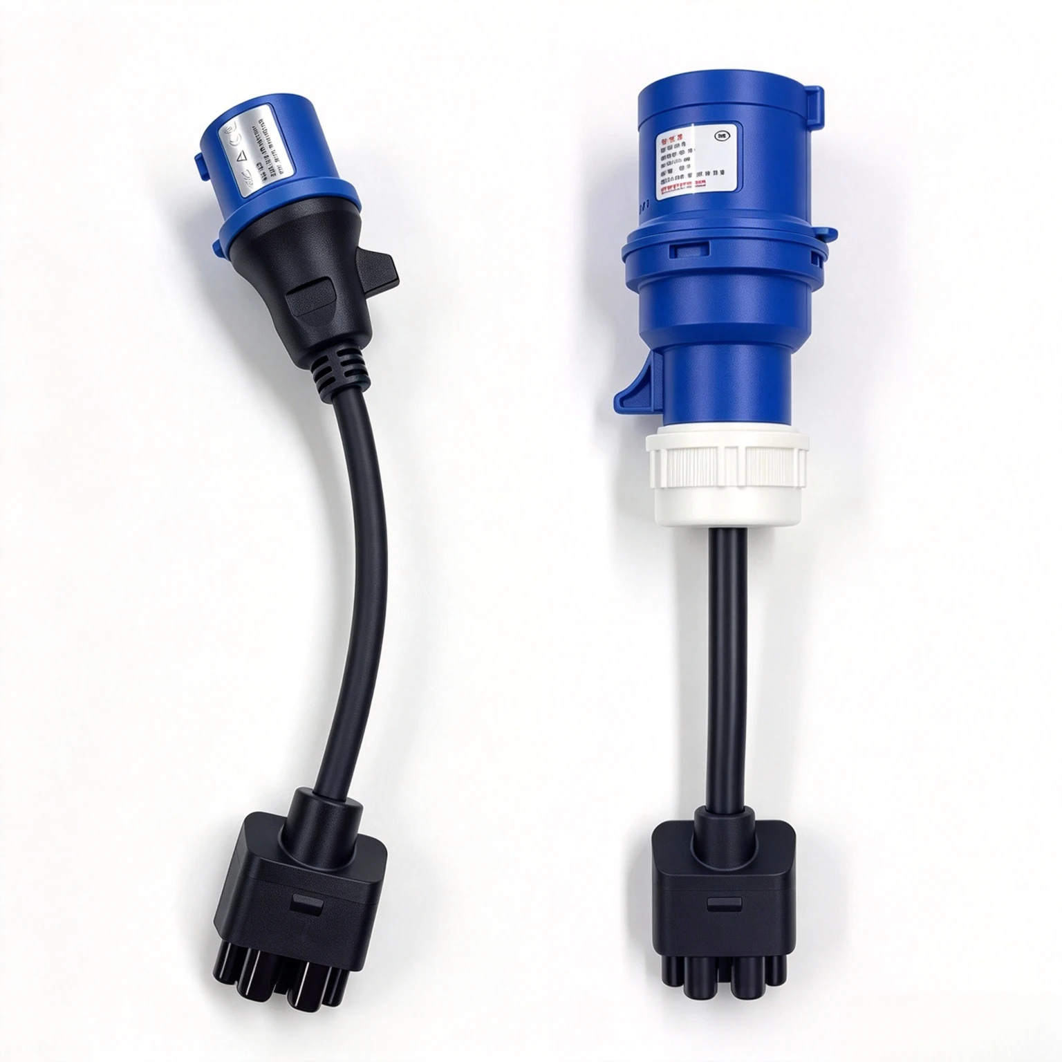16A/32A CEE Blue 3 Pin Charging Adapter for Tesla Gen 2 EV Charger Model S 3 X Y 240V Industrial Plug Converter