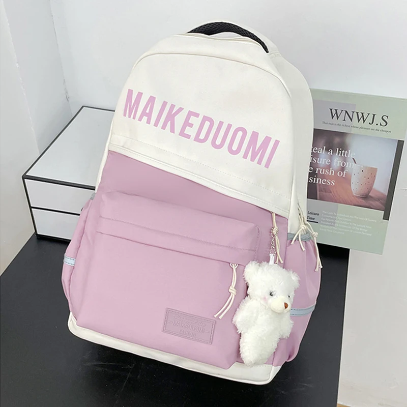 

Girl Solid Color Fashion School Bag College Student Women Backpack Trendy Travel Lady Laptop Cute Backpack Green New Female Bag