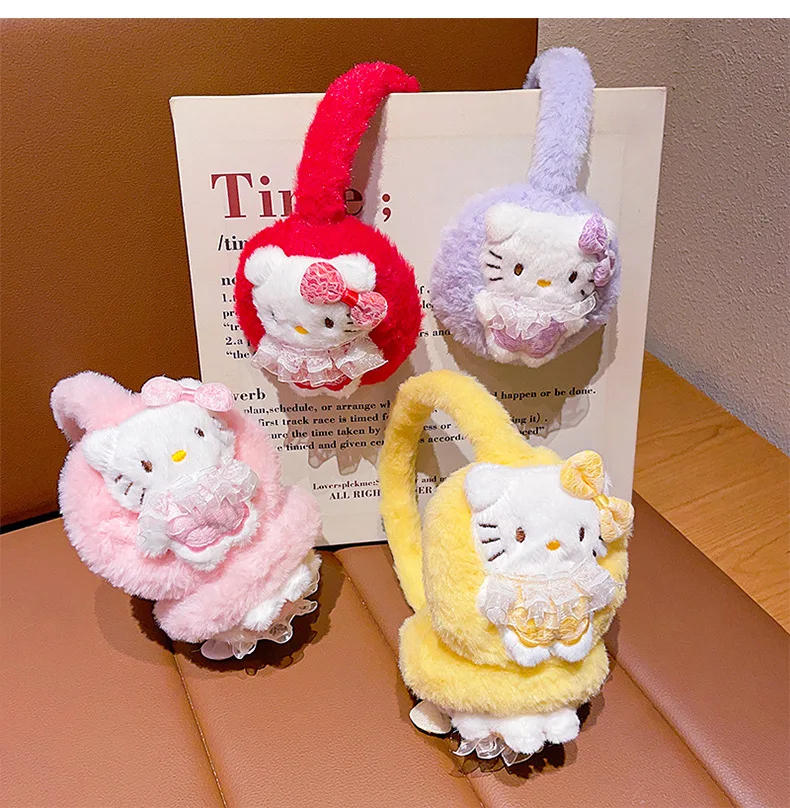 1PCS for Hello Kitty Earmuffs Girls' Foldable  Warmth for Little Ones Cute  Cold-Weather Protection Surprise Gift