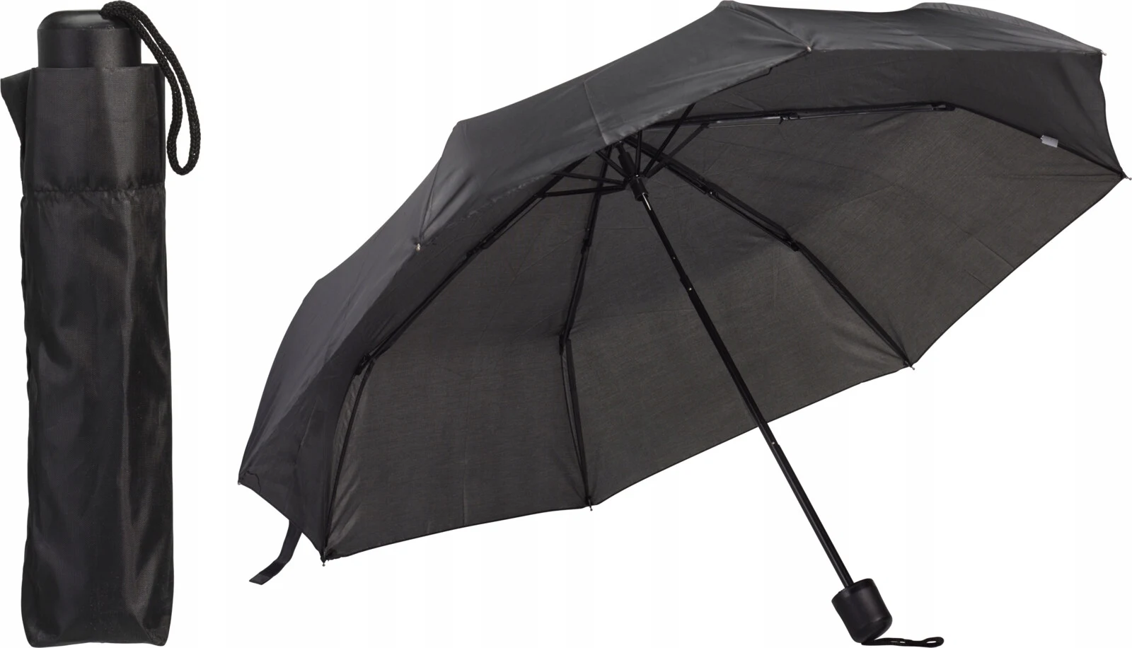 Ombrello Pieghevole Ombrello Nero Pieghevole Grande 110 Cm 1 Pz