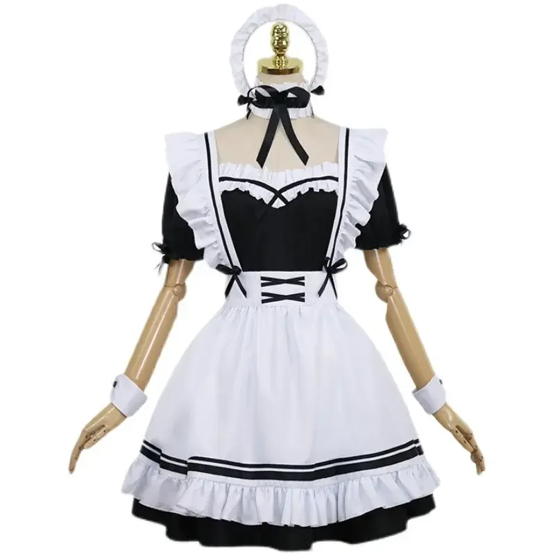 2024 Black Cute Lolita Maid Costumes Girls Women Lovely Maid Cosplay Costume Animation Show Japanese Outfit Dress Clothes