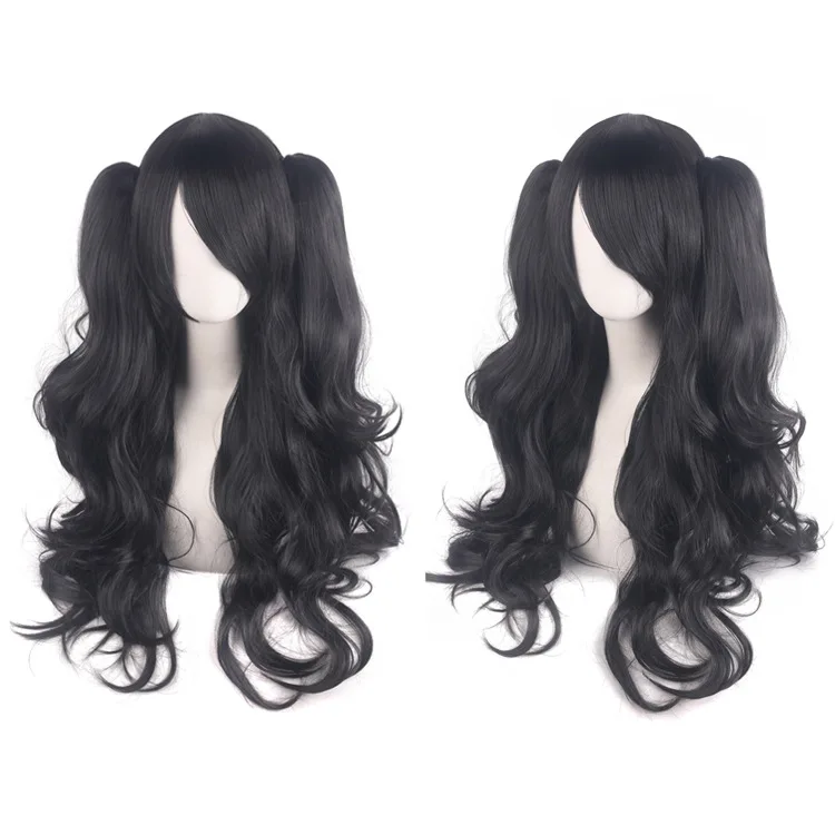 ยาว70ซม.Body Wave Lolita Wigsกับ2 Ponytailsหนาและหนาผมสังเคราะห์ผู้หญิงUniversalผมปลอมอะนิเมะคอสเพลย์วิกผม